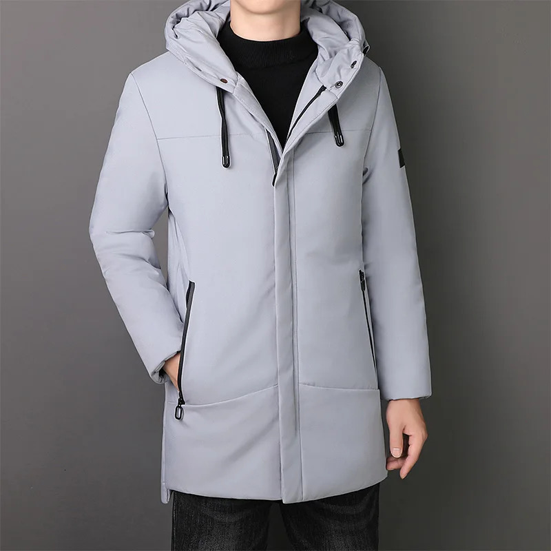 hoodie casual fashion long thick coat Parkas jacket mens winter windproof coat mens clothing high-quality 241007