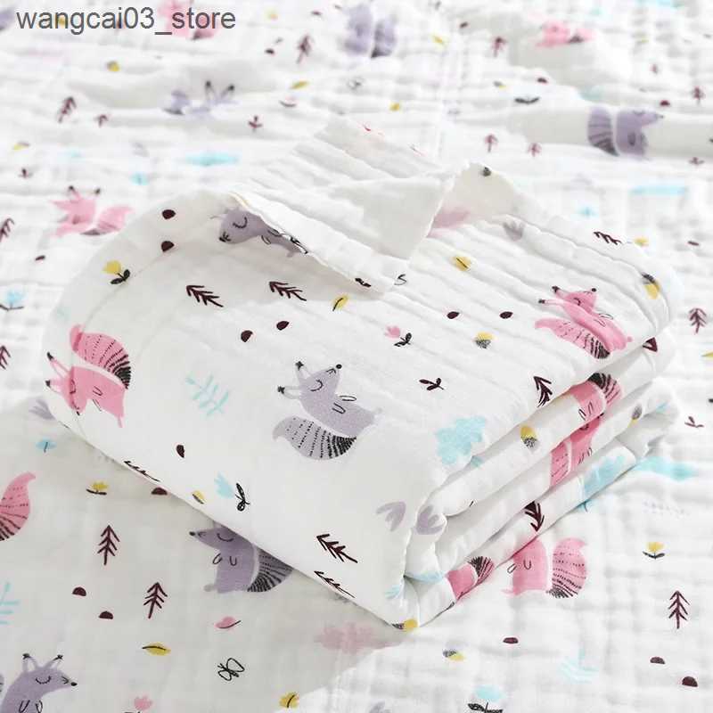 Blankets Swaddling 6 Layers Baby Blankets Newborn Muslin Cotton Gauze Soft Absorbent Swaddle Blankets Baby for Beds Shower Wipes Baby Bath Towel L2409