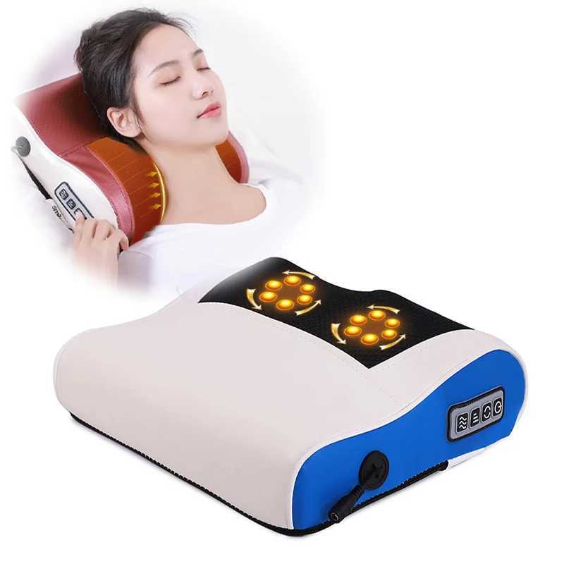 Massage pillow neck massager infrared heating electric back acupressure device Cervical head shoulder kneading healthy relaxation W240819