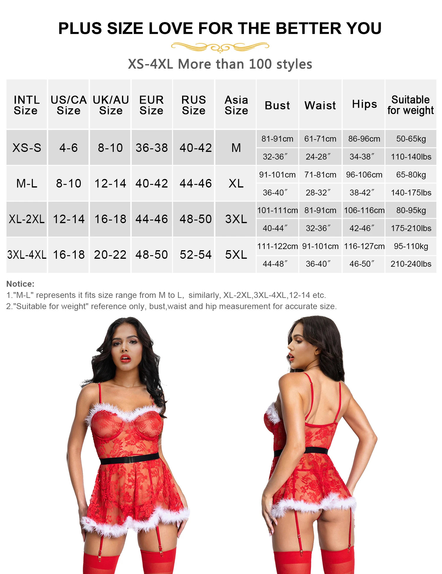 Ohyehlady Womens Christmas Eve Dress Red Lace Transparent Babydoll Sexy Underwear with Strap 241010