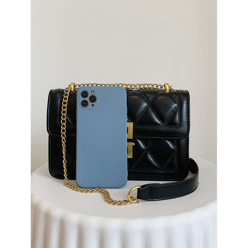 High Sense Rhombus Shoulder With Small Fashion Messenger Pop Flip Chain Square Bag Lady