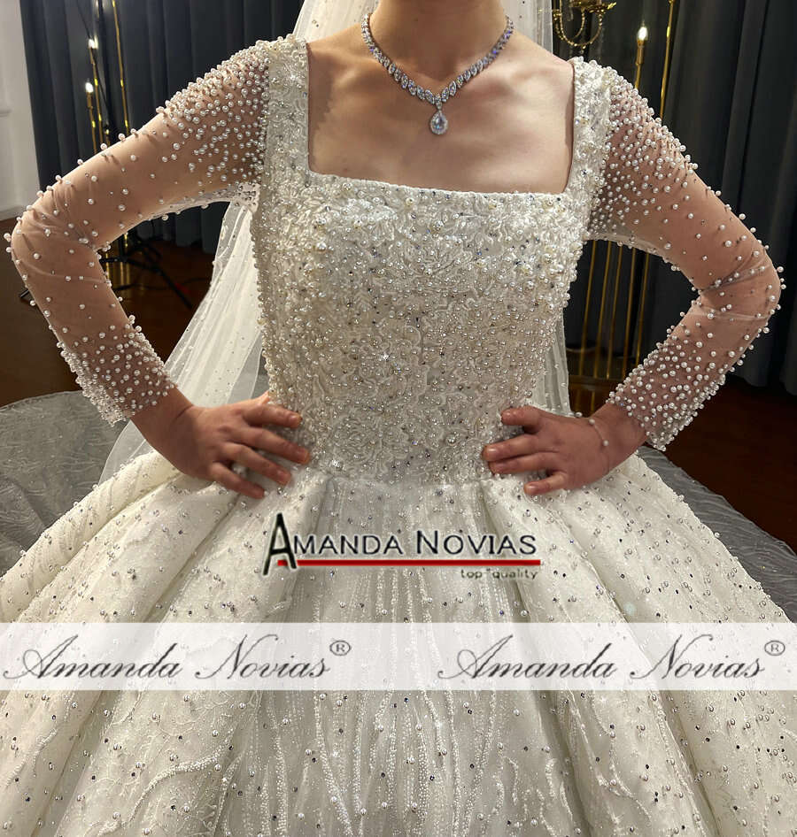 Amanda Novias Beautiful Pearls Wedding Dress