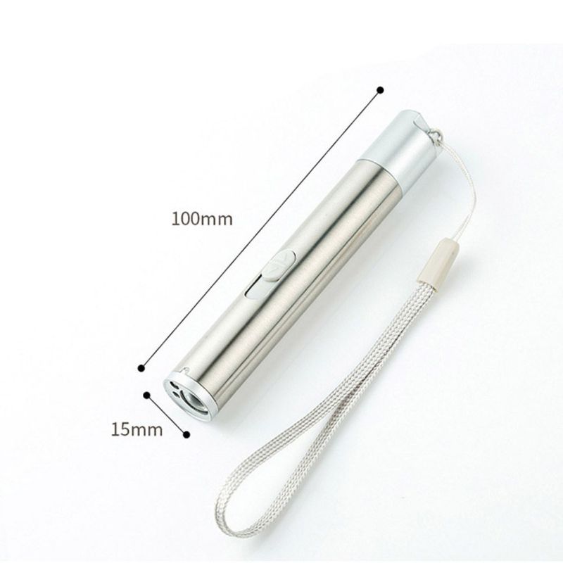 Laser Pointer Cat Toy 3 Gears Adjustable USB Rechargeable Pet Chaseing Tease Stick for Indoor Cats Training Exercise Portable