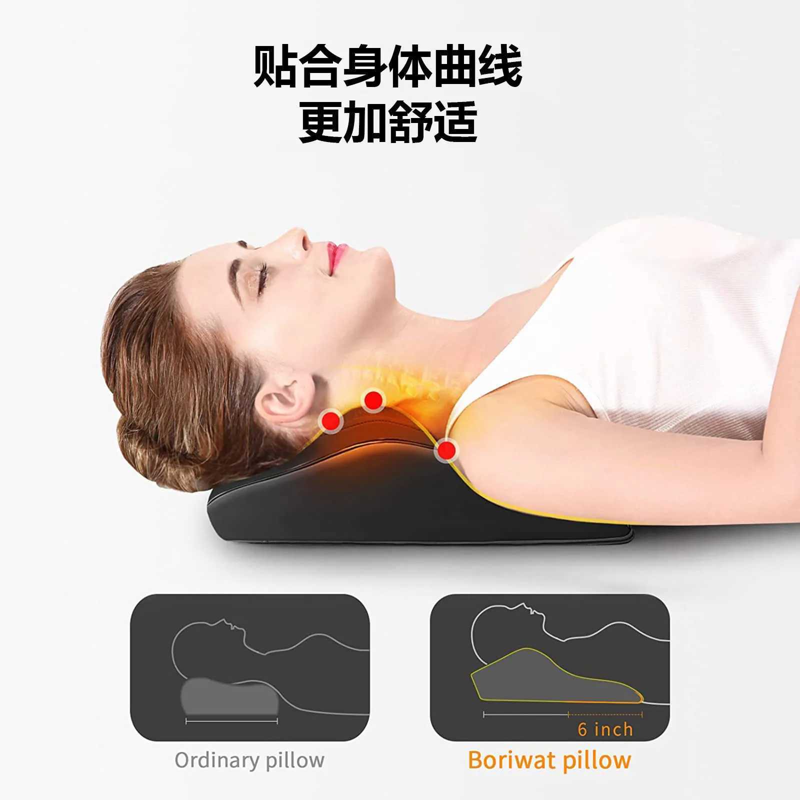 Heating back massager 3D kneading massage pillow multifunctional pad for neck waist back and waist massager W240819