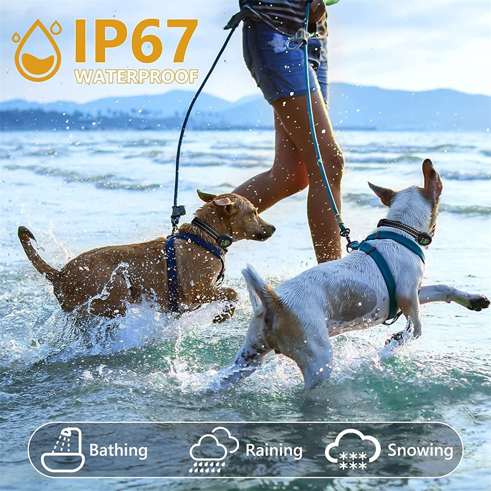 2024 New Waterproof Electric Collar For Dog Anti Bark Device Calming Dog Barking Stopper Bark Control Dog Training Aids