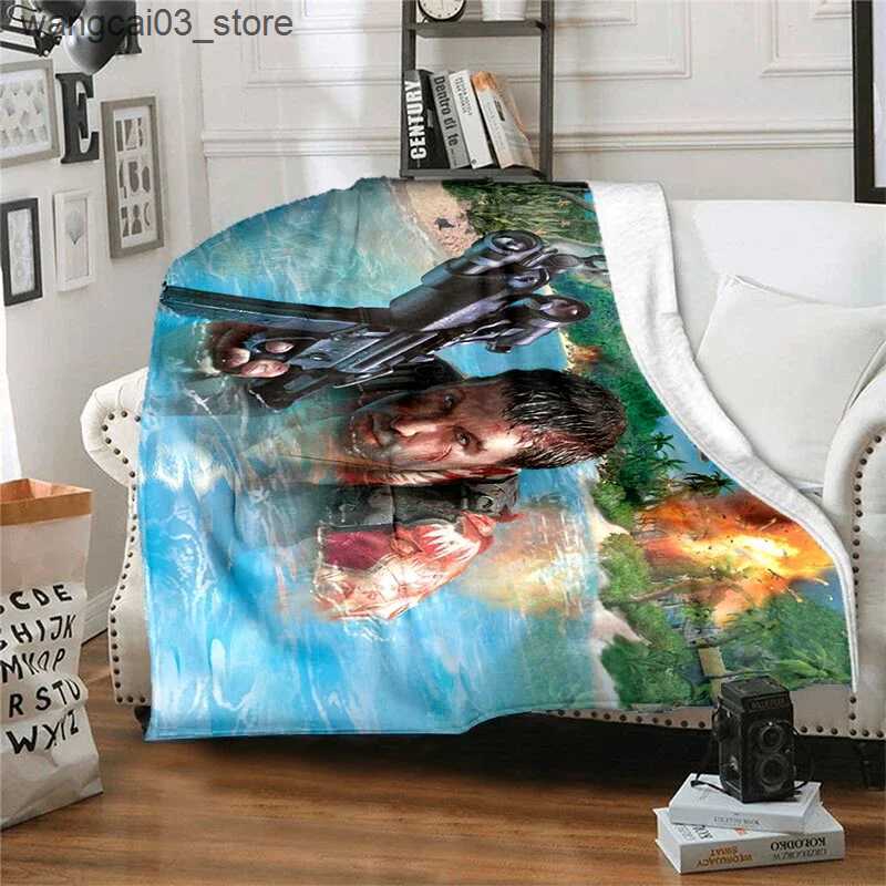 Blankets Swaddling Childrens Flannel Blanket Game Farcry Cartoon Fire Farm High Quality Soft and Comfortable Home Travel Blankets L240910