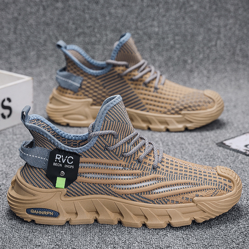 New Breathable Flyknit Mesh Dad Summer Fashion Casual Men's Student Lightweight Running and Sports Shoes