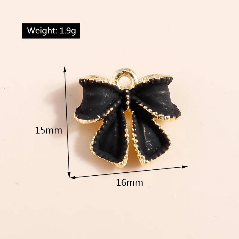 5pcs Lovely Black White Bowknot Cute Bow tie Charms for DIY Jewelry Making Pendants of Necklace Bracelet Dangle Earrings 241010