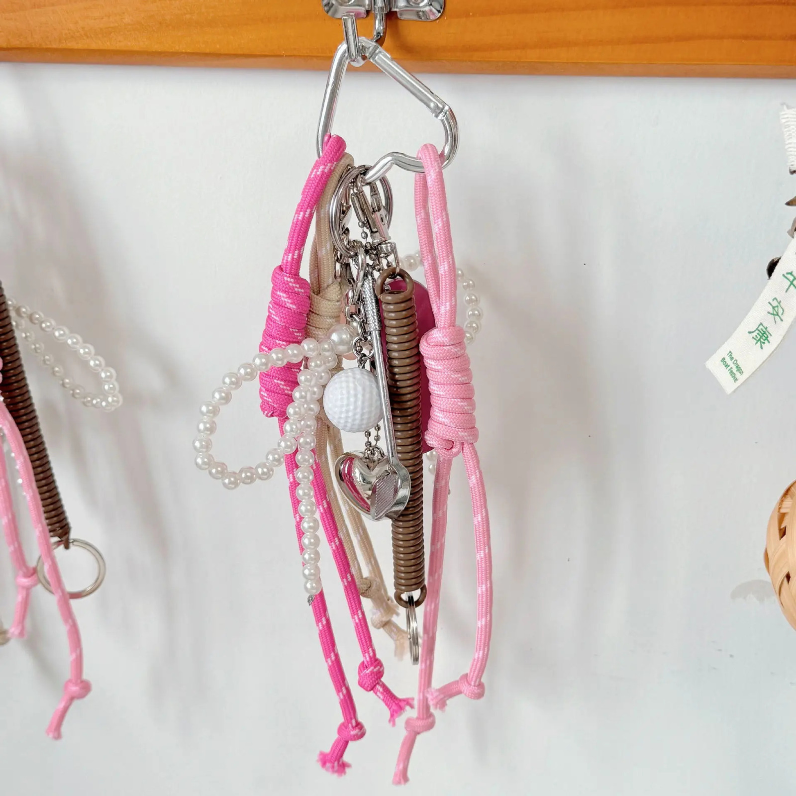 Summer Cute Style Alkaline Water Bread Weaving Rope Hanging Bag Decorative Pendant Keychain Bag Accessories and Accessories 241008