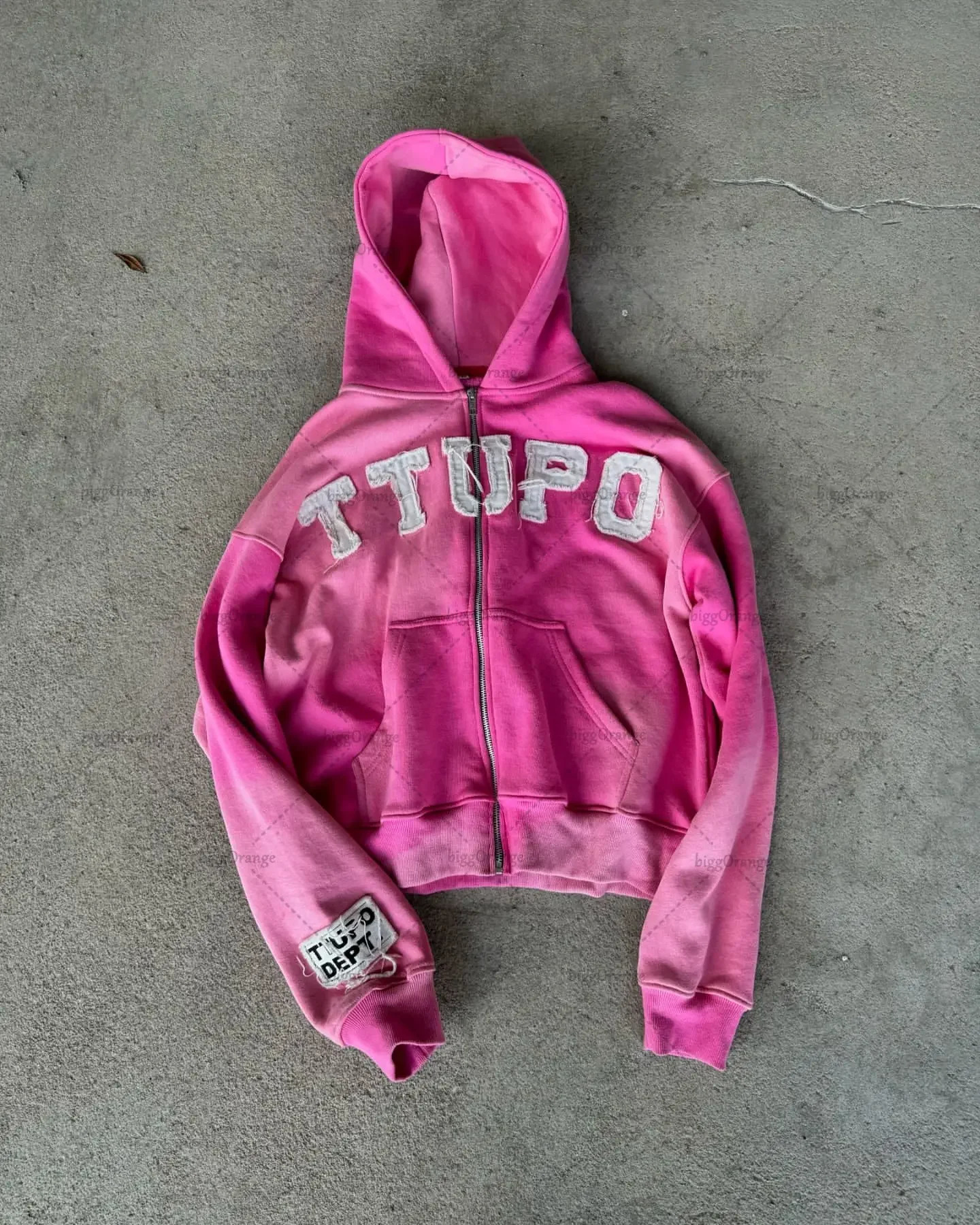 American letter embroidery fashionable zipper hooded sweatshirt for women retro street Harajuku Y2K clothing simple and super large men 241010