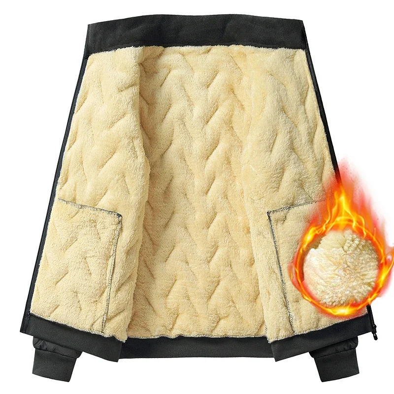 Mens Coat Winter Lamb Top Plus Velvet Thickened WarmCoats High Quality Jacket Men Standing Collar 241011