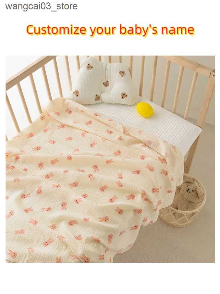 Blankets Swaddling Customized Embroidered Name Muslin Blanket Baby Cotton Baby Blanket Baby Products Blanket For Newborns Baby Swaddling Blanket L2409