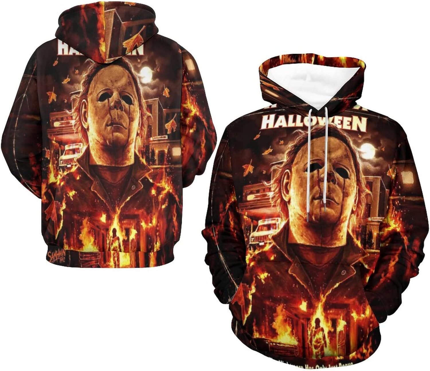 Hoodie for Mens Womens Pullover Halloween Michael Myers Autumn Soft And Comfortable Loose Hip-Hop for Men Long-Sleeved Sweater Graphic trend