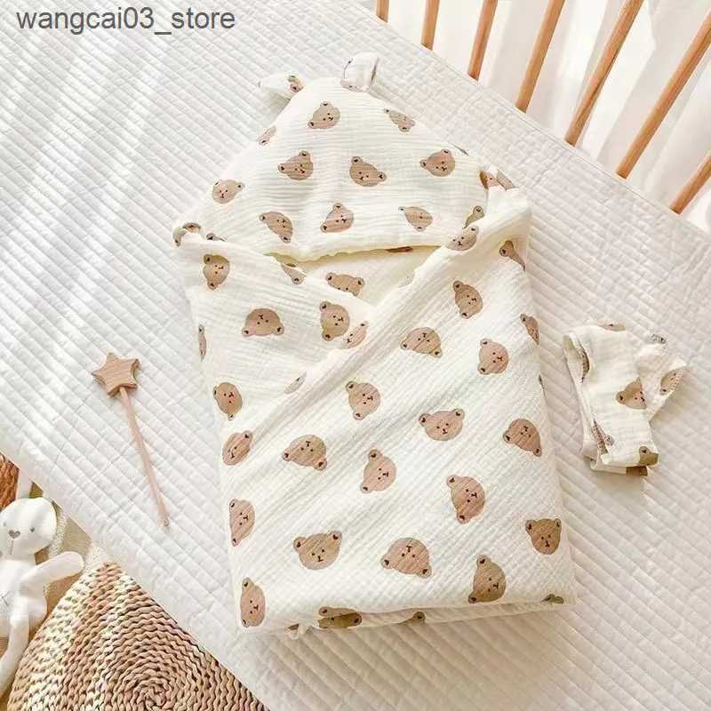 Blankets Swaddling lMBABY Muslin Baby Quilt Swaddle Blanket New Born Bedding Sleeping Bag for Newborn Wrap Soft Bath Towel Babies Accessories L240910