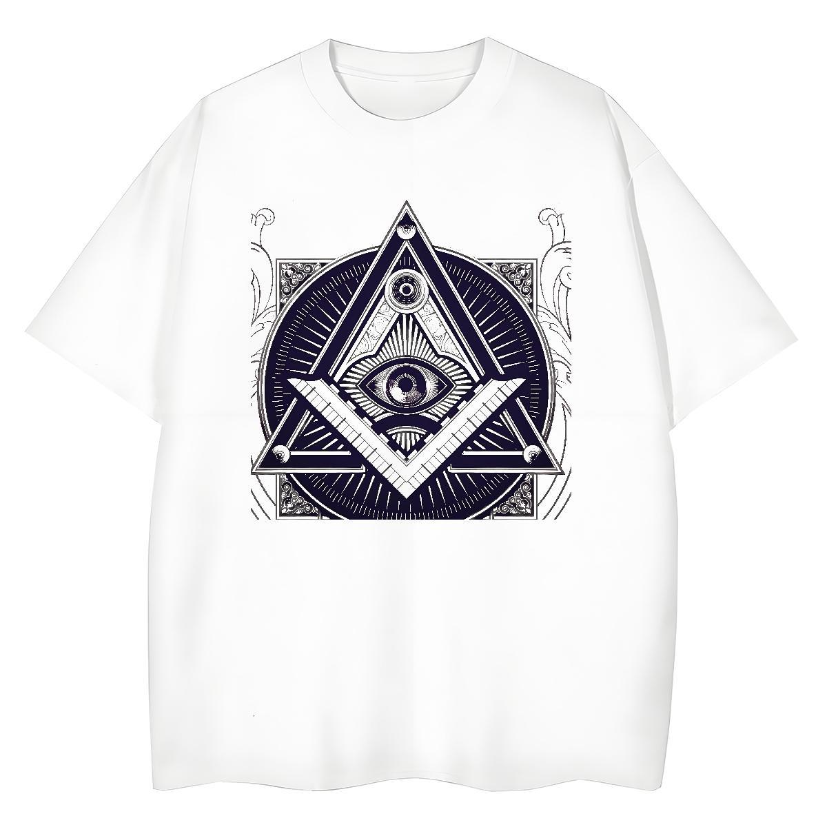 2024 DIY Woman T Shirts 230g Pure Cotton Short Sleeve O-Neck Street Wear eye of the devil Womens Tshirts Loose fit Plus Size Cartoon Tee Shirt