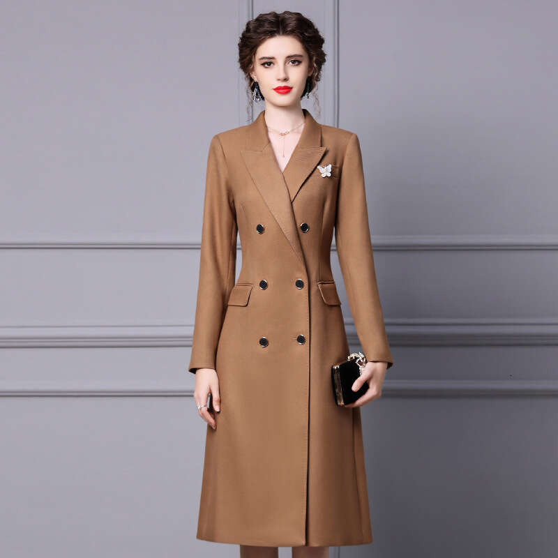 style 2024 new autumn for women slim fit and slimming wool jacket medium long suit dress
