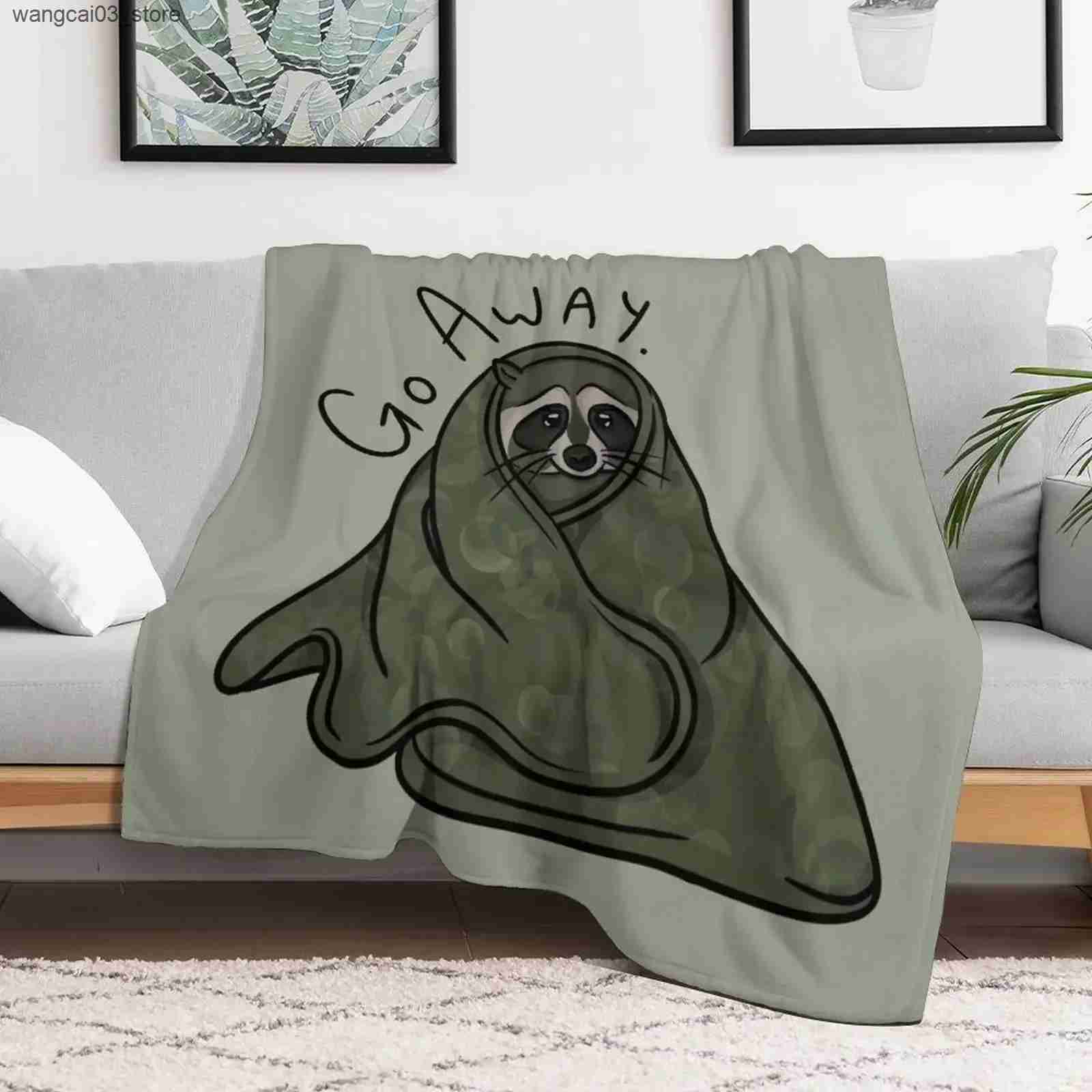 Blankets Swaddling Introvert Raccoon Throw Blanket KidS Softest Fashion Sofas Blankets L240910