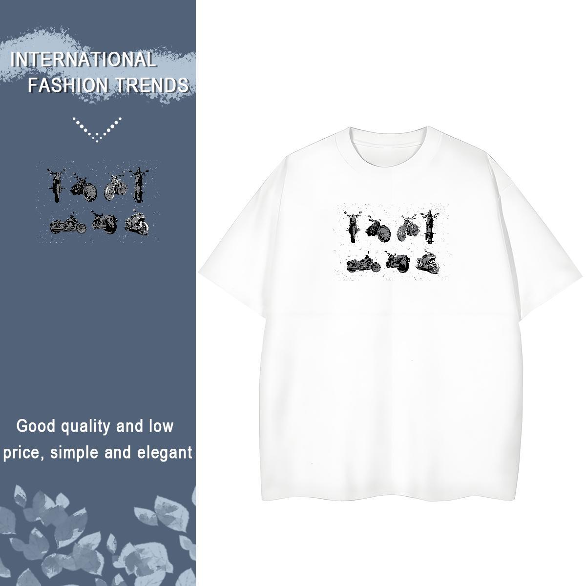 New T-Shirts 100% Cotton 230g Comfortable Home Outdoor Motorcycle Unisex Tshirts Loose fit Custom Cartoon Top Tees