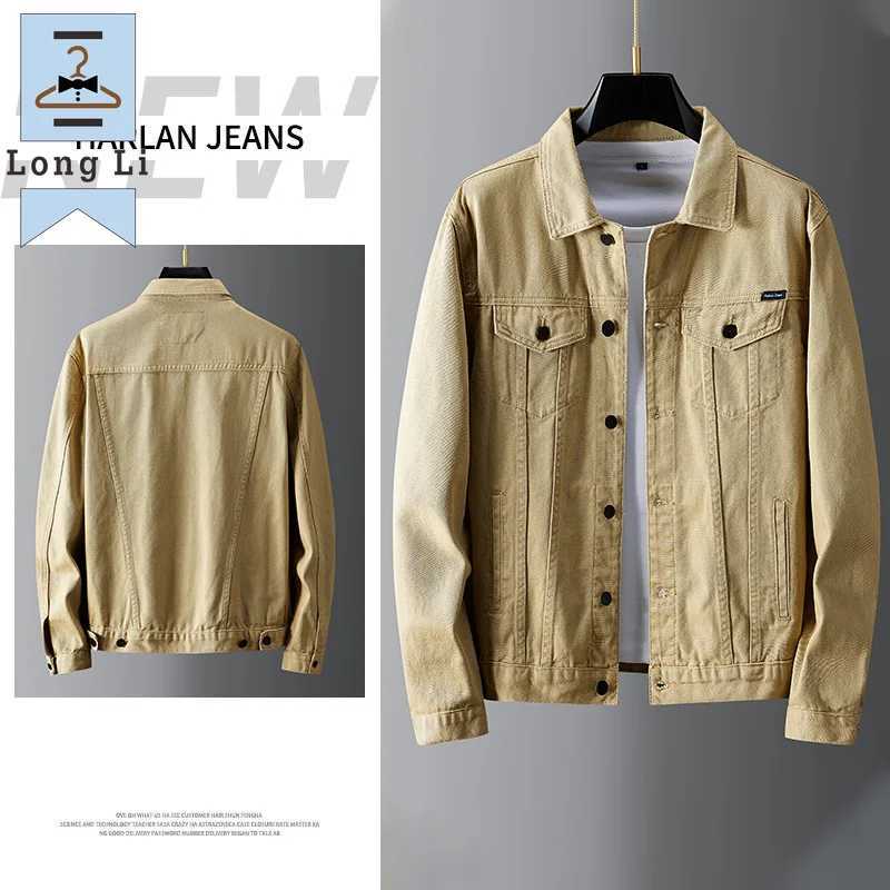 Brand Autumn/Winter 100% Cotton White Jeans Jacket Mens Fashion Denim Coat Denim Jacket Mens Plus Size M-5XL W241011