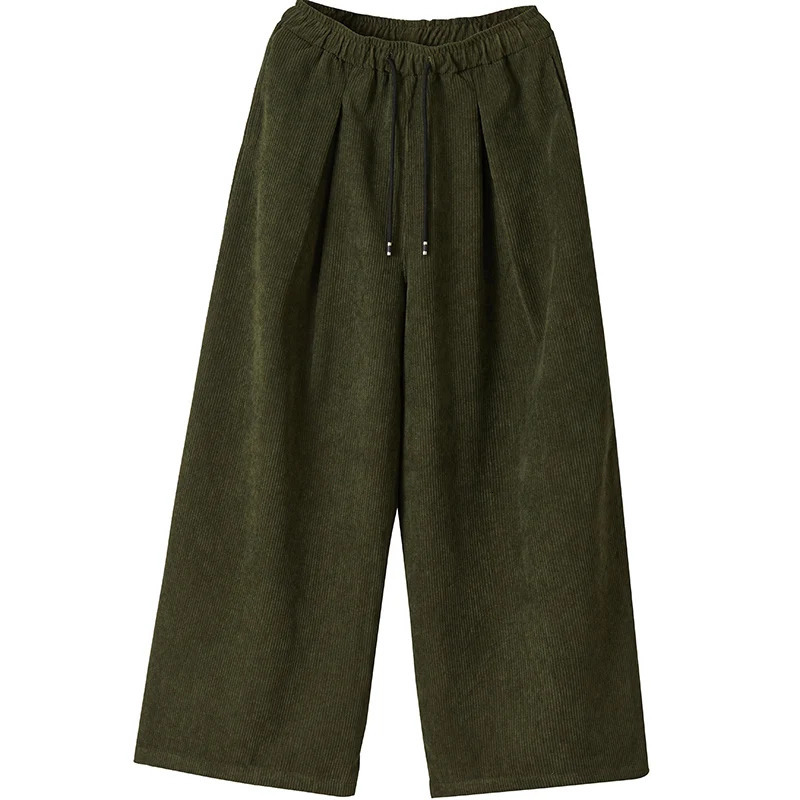 Corduroy wide leg harem pants mens retro casual straight Trouser mens loose Harajuku jogging pants large streetwear 5XL 241011