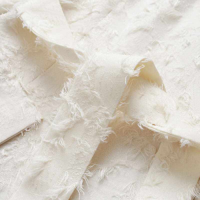 suit autumn new collection 2024 hand cut fringed elegant temperament slimming mid length coat dress