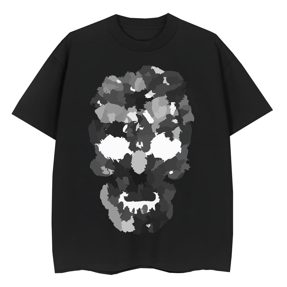 DIY Woman T Shirts 230g Pure Cotton Breathable Crew Neck Beach skull Lady T shirt Soft Cartoon Floral Printing Clothes
