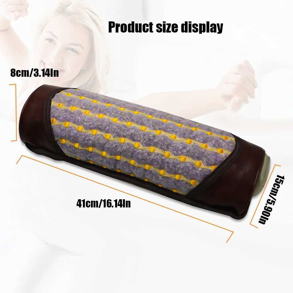 Natural amethyst tourmaline bilateral stone therapy pillow electric therapy stone enhances comfort during rest W240819