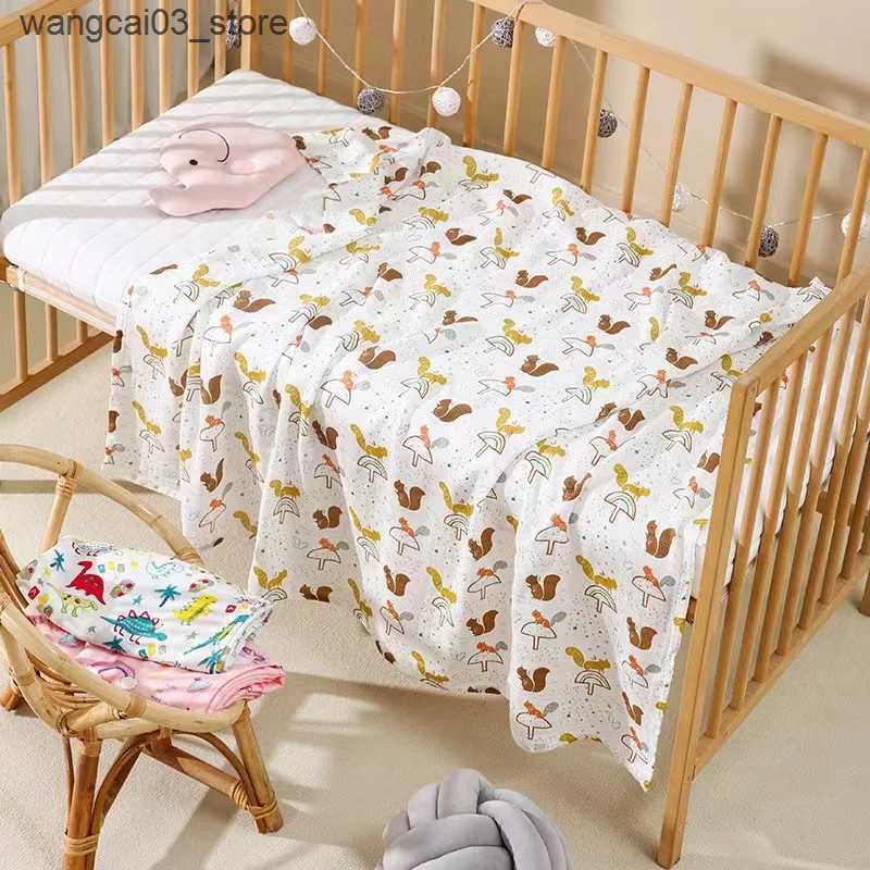 Blankets Swaddling Multi-function Soft Comfortable Breathable Printed Bamboo Cotton Muslin Swaddle Blanket Newborn Baby Wrap Stoller Nursing Cover L24