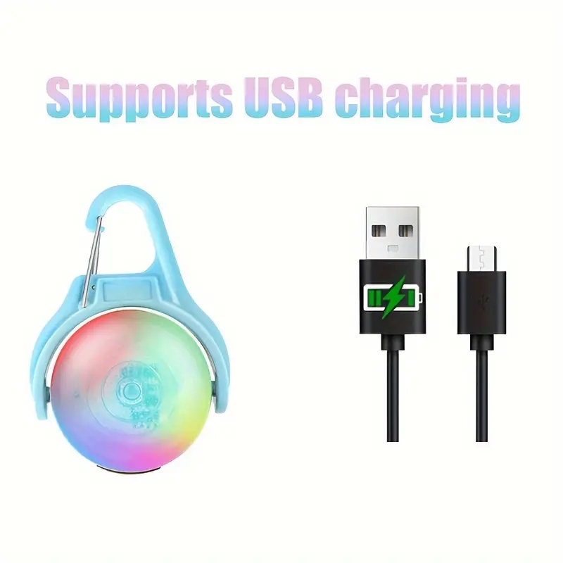 IPX8 Waterproof USB Rechargeable LED Light Tag Adjustable Dog Collar Tag Glowing Luminous Night Walking Pet Apparel Accessory