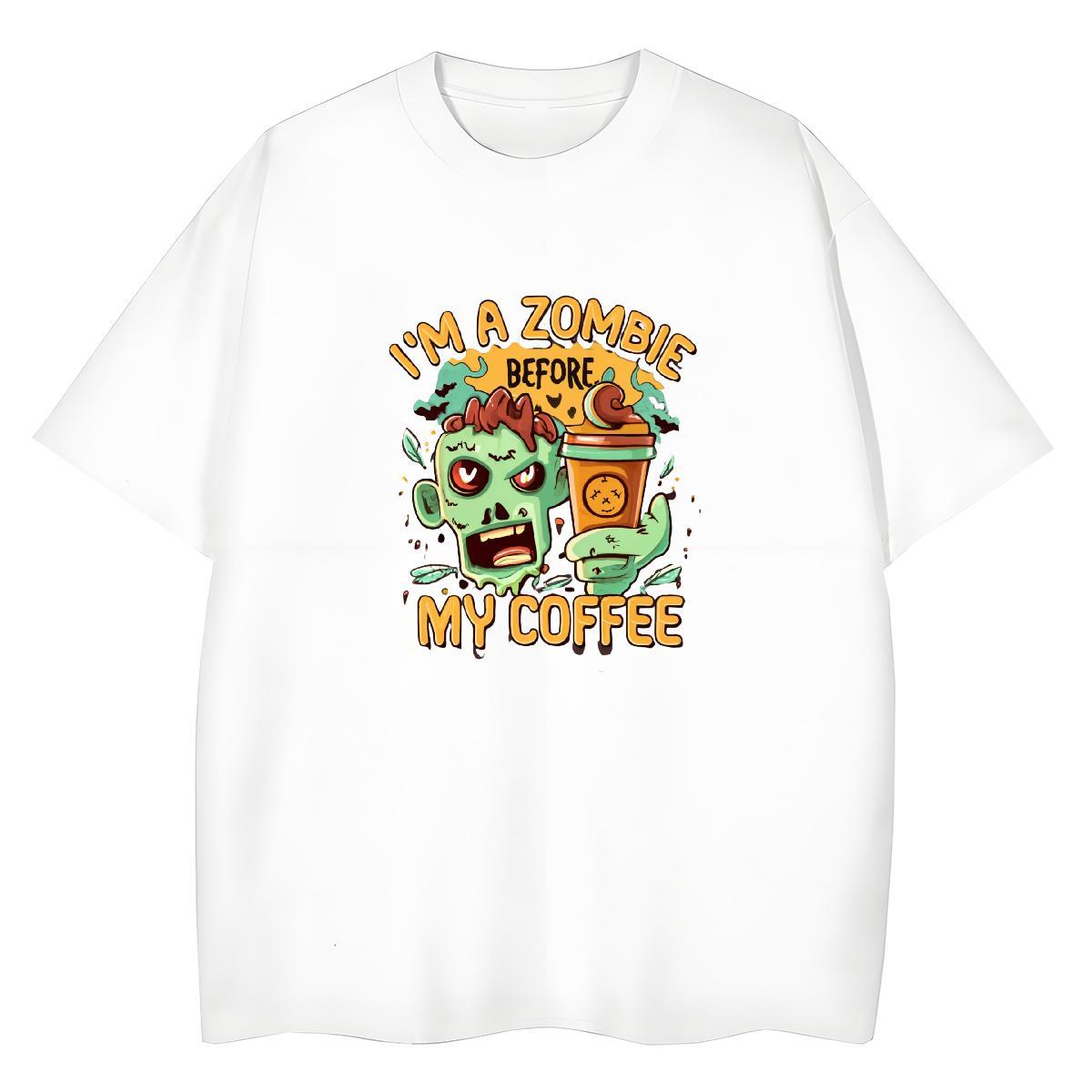 2024 Casual T shirt 230g 100% Cotton Round Neck Short Sleeve Casual Beach skull Tshirt for Man Woman Unisex Black Oversized Clothes Shirt