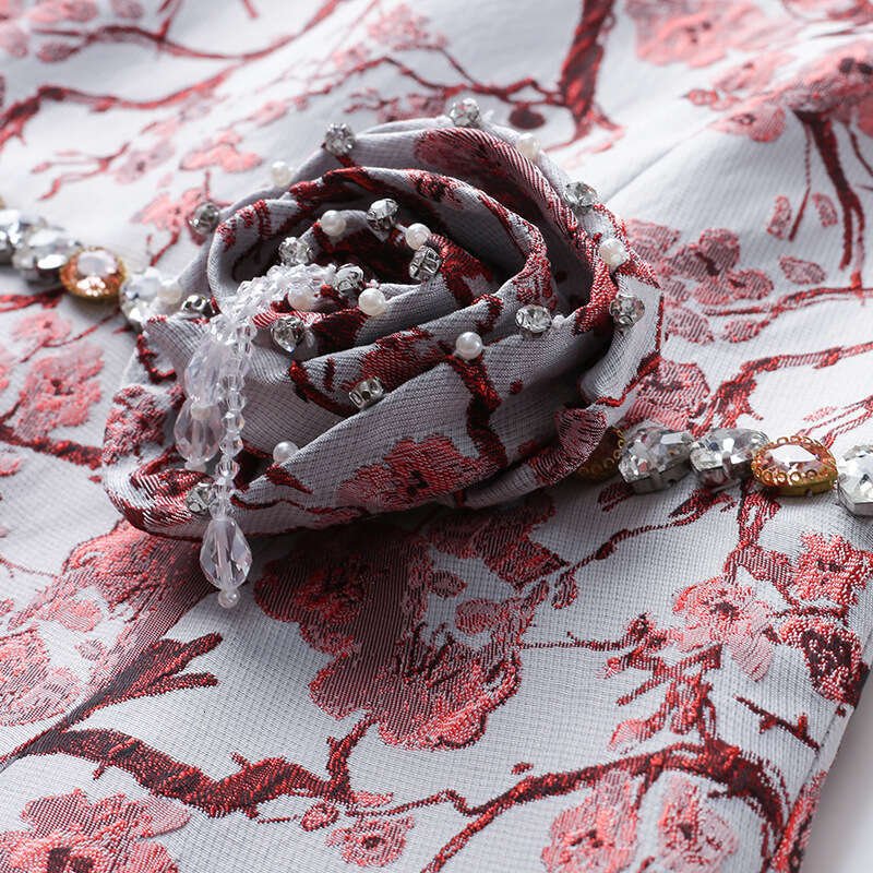 Early Autumn Dress 2024 New Womens Elegant Seven Sleeve Slimming Nail Diamond High end Party Bag Hip Skirt