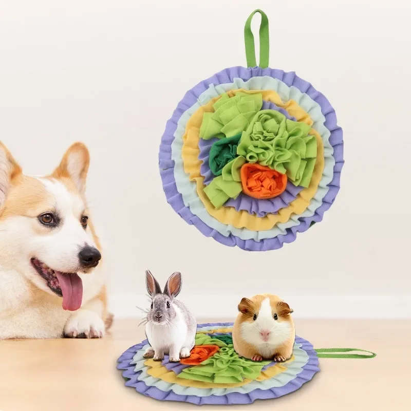 Pet Foraging Mat Multicolor Stitching Soft Dog Cat Sniffing Supplies For Home Small pets rabbits guinea pigs chinchillas birds