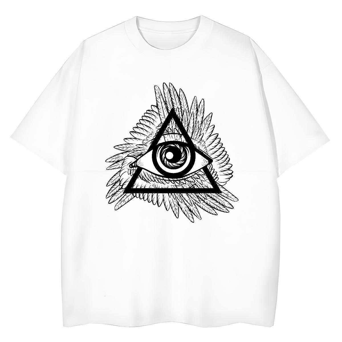 Fashion T-Shirts for Women 230g 100% Cotton Comfortable Hip Hop Street eye of the devil Woman Tshirt Loose Cartoon Anime Tops Tees