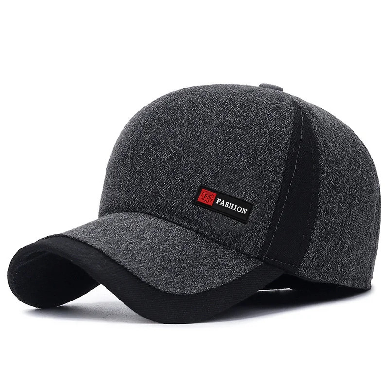 Hat Winter dad mens baseball cap thick cotton warm button hat windproof earmuffs with 241009