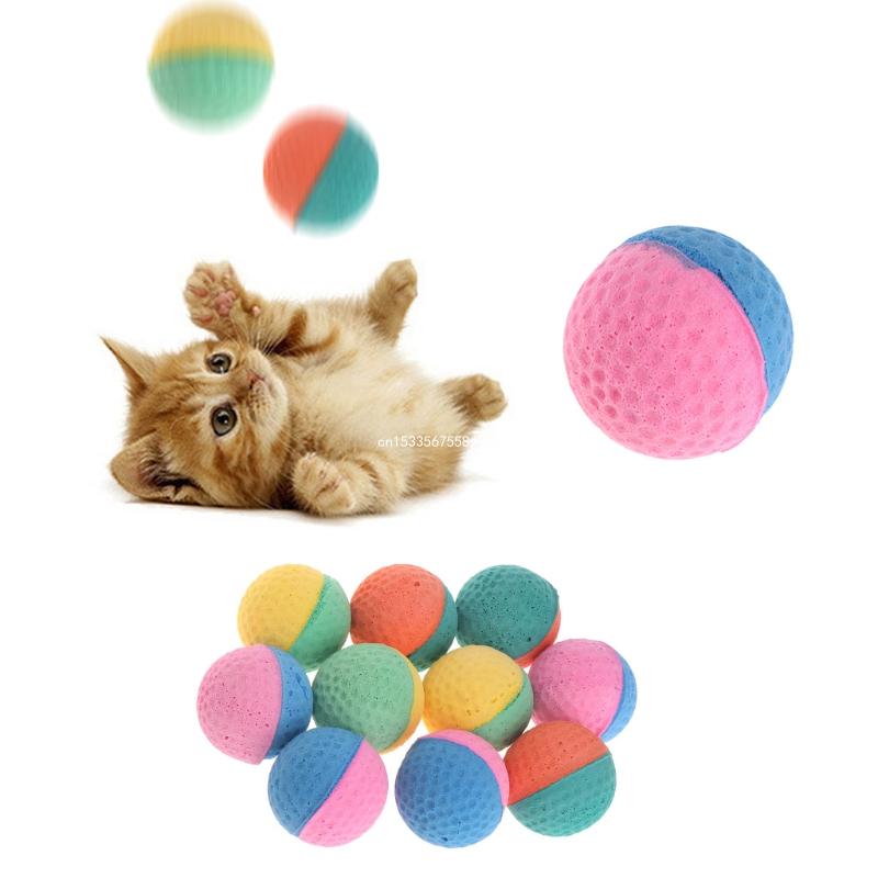 10PCS Colorful Pet Ball Interactive Toy Ball Chewing & Fetching Ball Toy for Small Medium Pet Dog Outdoor Training Play