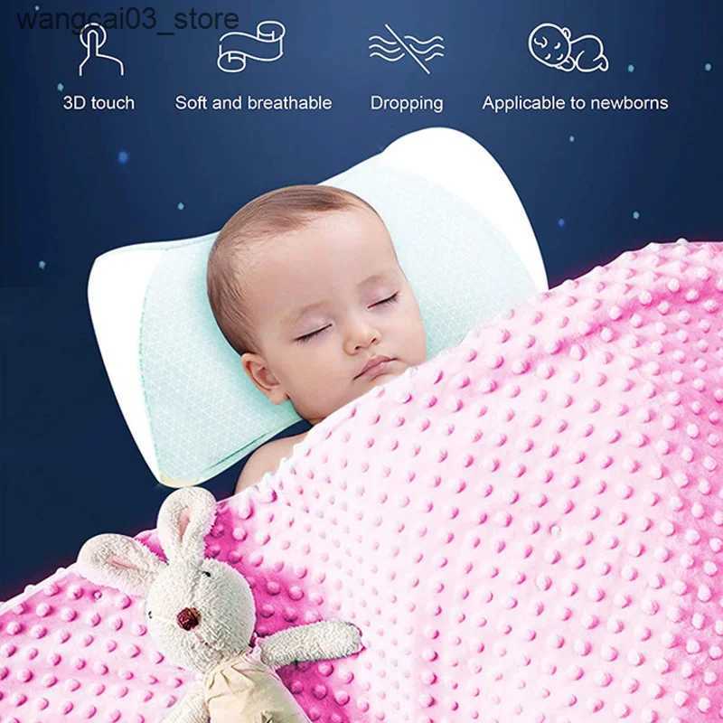 Blankets Swaddling Winter Thick Thermal 3d Minky Dot Kids Blanket Super Soft Sherpa Fluffy Toddler Baby Blanket Quilt Swaddle Office Seat Blanket L240