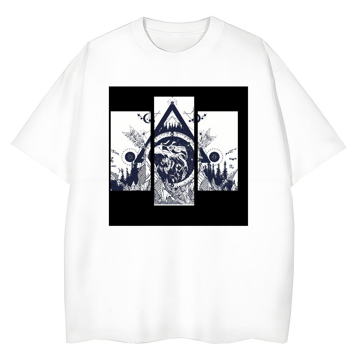 2024 Womens T Shirts 100% Cotton 230g O-Neck Short Sleeve Outdoor eye of the devil Woman Tshirt Loose Plus Size Cartoon Tees Shirts