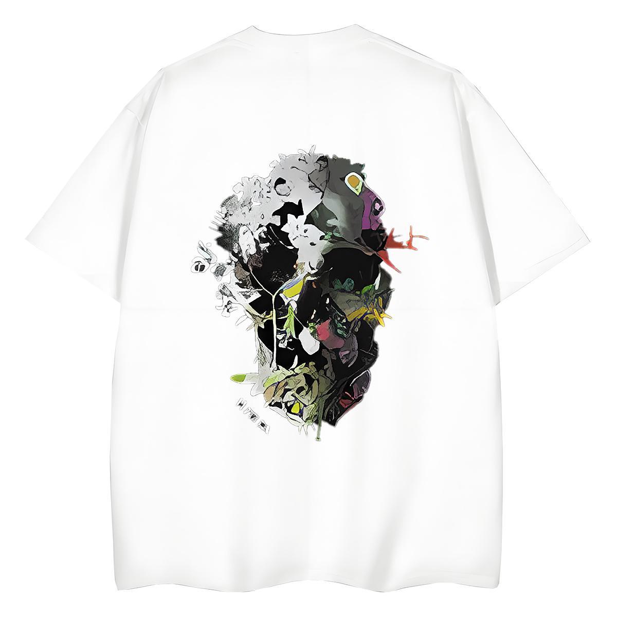 Classic T shirt 230g Cotton Breathable Soft Street Wear skull Tshirt for Man Woman High quality Black White Tops Tees
