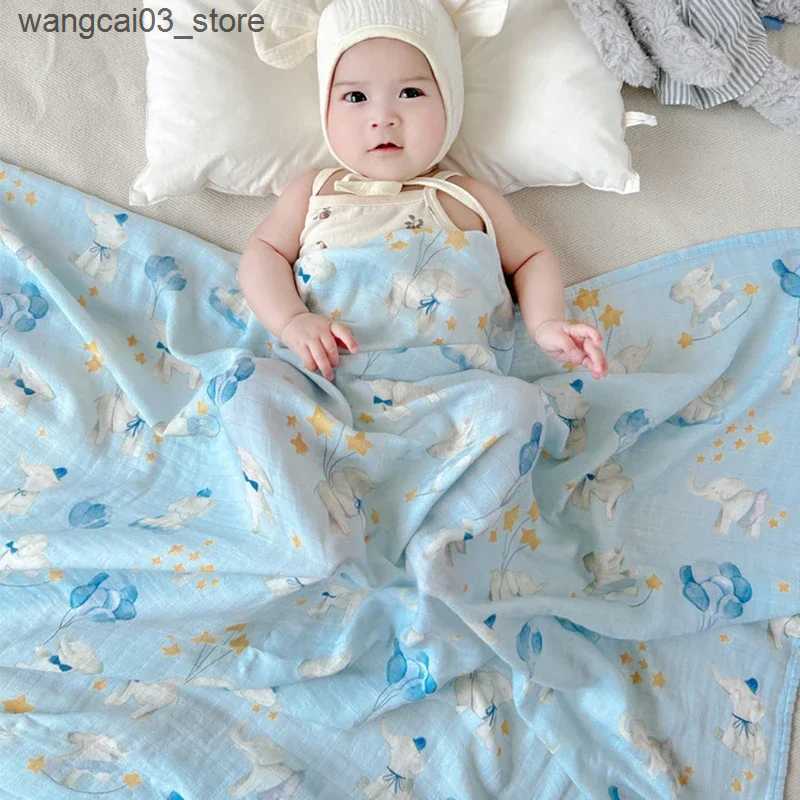 Blankets Swaddling Newborns Baby Blanket Super Soft Bamboo Cotton Muslin Baby Swaddle Wrap Infant Stroller Nursing Cover Bath Towel For Baby L240910