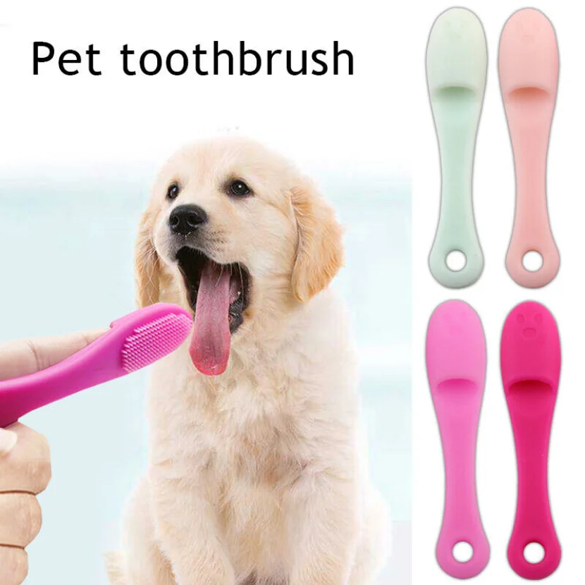 Pet Cleaning Brush Cat Chin Blackhead Dog Teeth Tongue Coated Silicone Brush 1pc