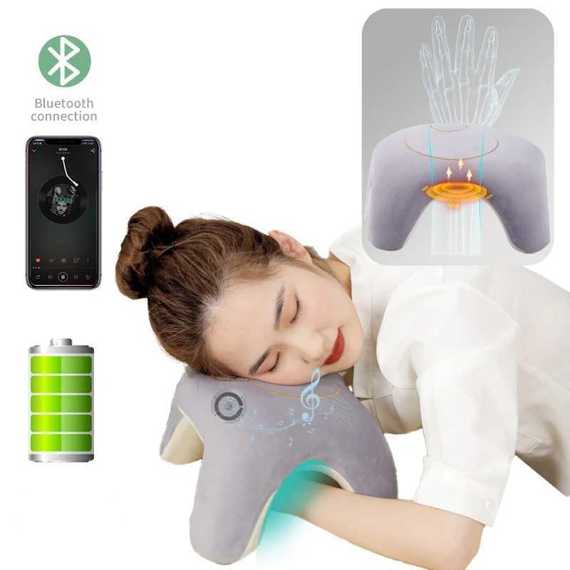 Bluetooth back massage pillow electric head waist neck body massager car back waist spine with heating vibration charging W240819