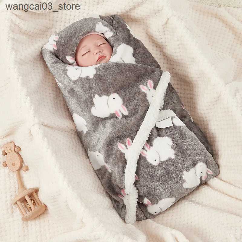 Blankets Swaddling Winter Baby Blanket Fleece Warm Quilt for Newborn Bedding Baby Swaddle Wrap Flannel Lamb Soft Baby Stroller Blanket Manta Bebe L240