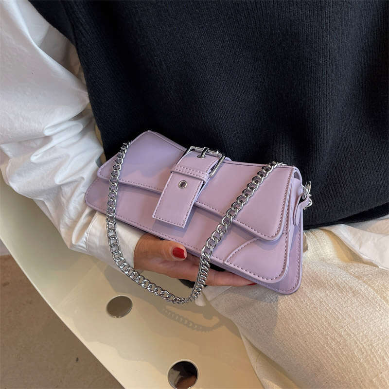 Solid color Women Chain Shoulder Side Small PU Leather Handbag And Wallet Vintage Brand Lady Flap Crossbody Sg Bag
