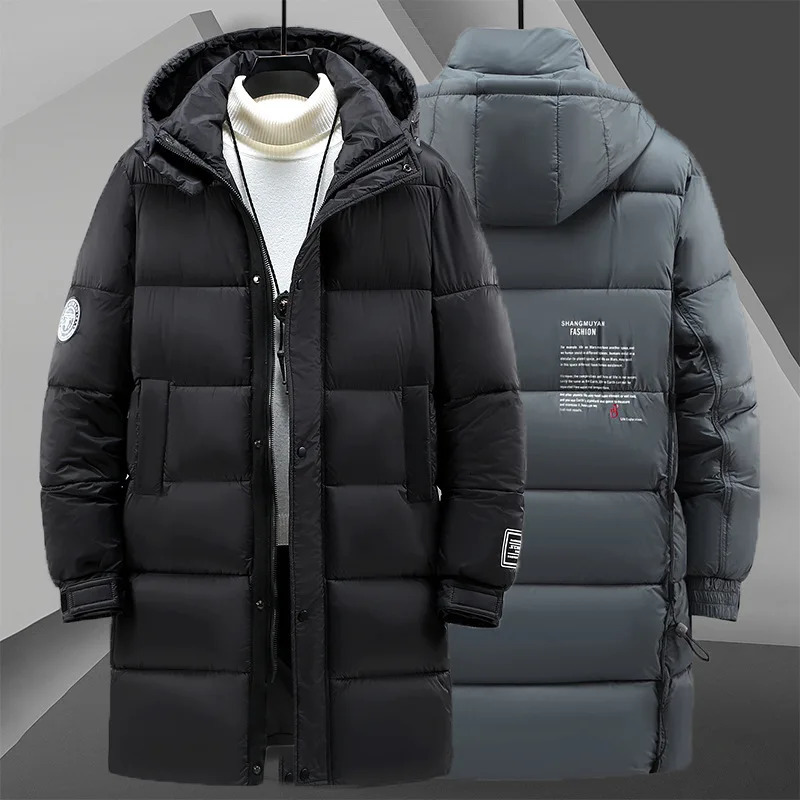 Large Size 2024 Mens Winter Jacket Warm Cotton Down Hooded Parka Men Windbreaker Padded Long Padding Coat Male Big 10XL 8XL 241010