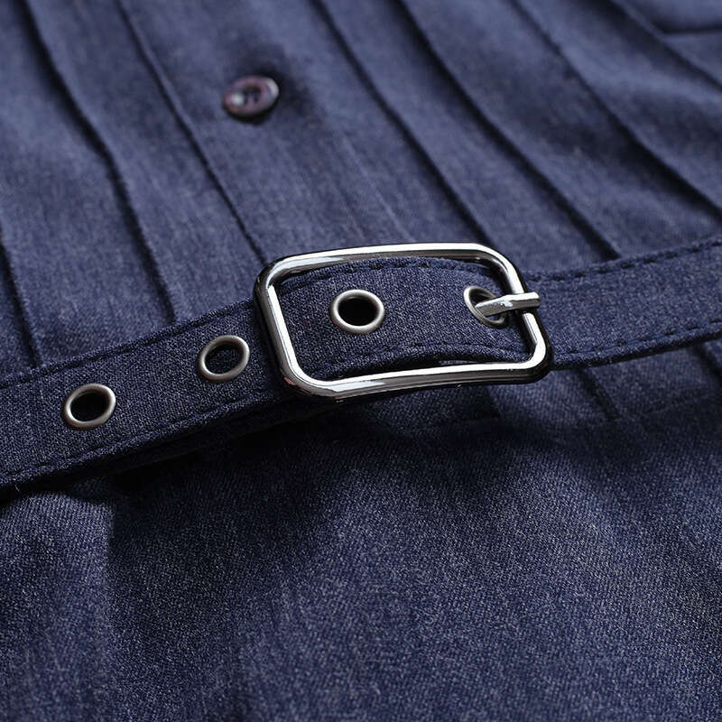 Commuting Dress for Spring and Autumn Women 2024 New Style Belt waist cinched long A-line skirt with coat