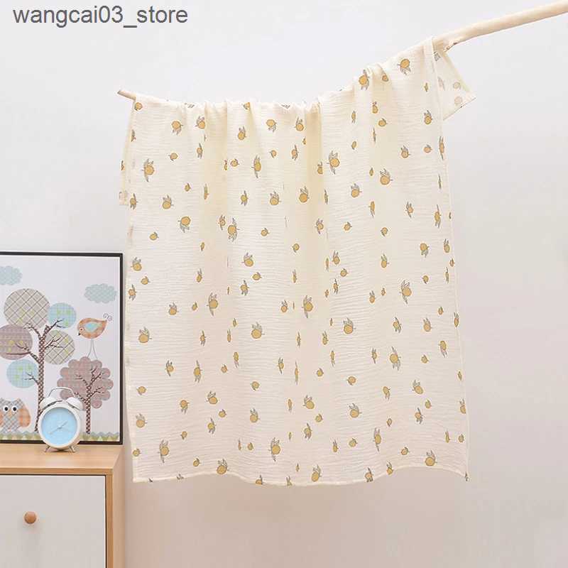 Blankets Swaddling Ins Baby Blanket Muslin Swaddle 2 Layer Cotton Receive Blankets for Newborn Bath Towel Summer Bedding Baby Items Mother Kids L24091