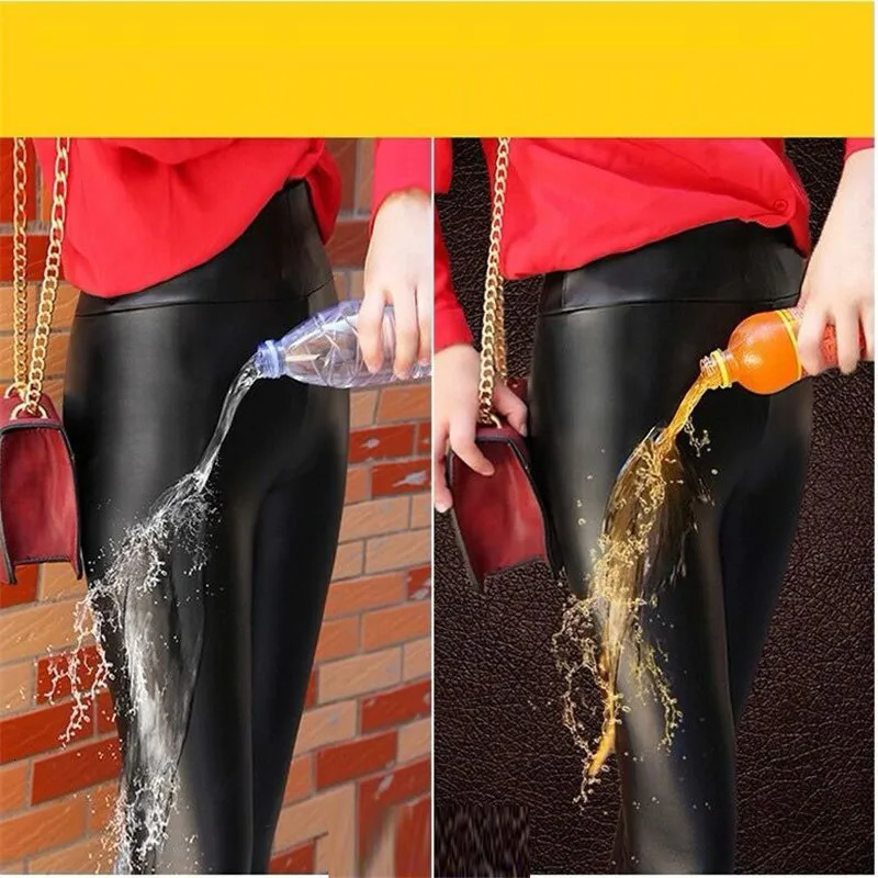 Winter Warm 700g Thick Velvet Wool Fleece Ladies Legging Trousers Lambskin Cashmere Female Jegging Faux Leather Pants 241007