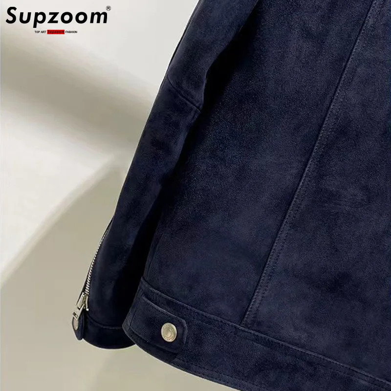 Supzoom Arrival Autumn And Winter Lapel Velvet Loose Casual Retro Sheepskin Leather Bf Style Handsome Warm Jackets Men Coat 241011