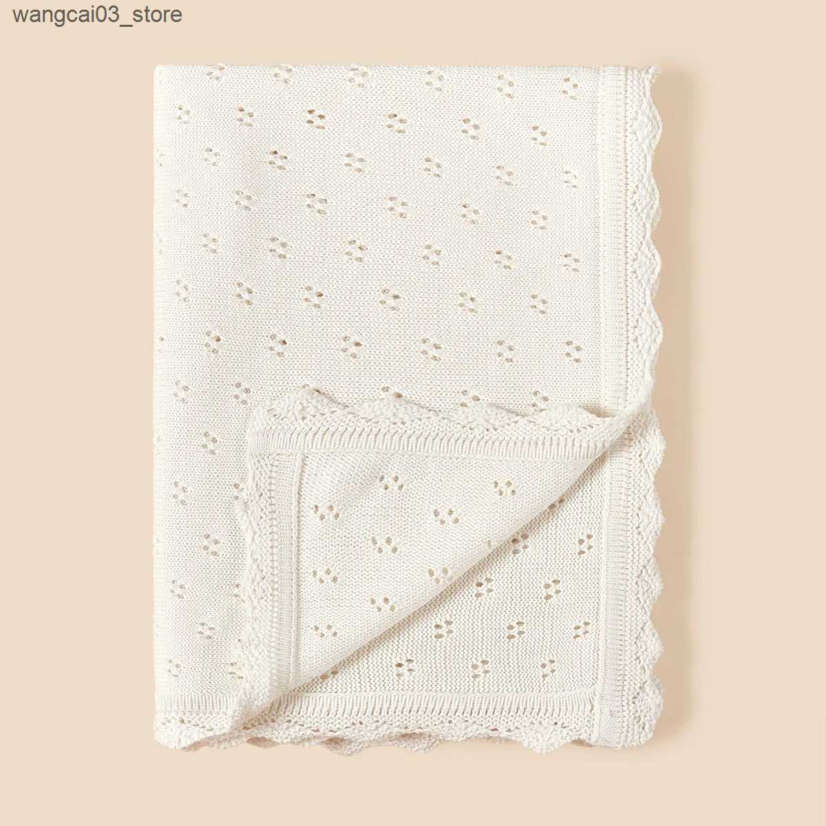 Blankets Swaddling Knitted Baby Blanket Summer Newborn Swaddle Wrap Baby Receiving Blankets 100% Cotton Soft Boy Girl Infant Crib Sleeping Blanket L24