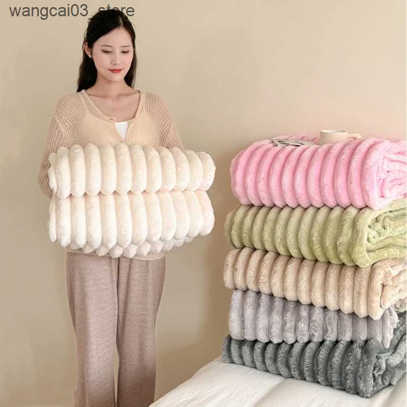 Blankets Swaddling Fluffy Soft Blankets Warm Winter Double White Cute Adults Girls Fuzzy Sofa Double Bed Sheets Soft Pink Blanket Queen Size Small. L2